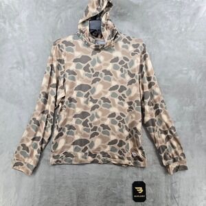 BURLEBO Performance Hoodie Kids XL 14/16 Tan Camo UPF 50 Sun Protection LS